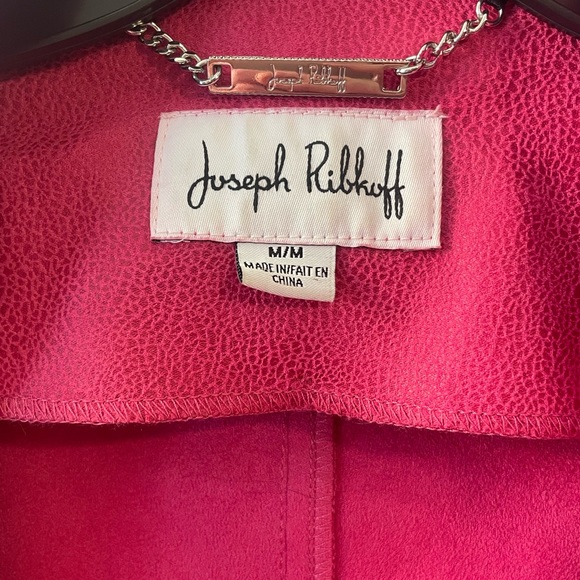 Joseph Ribkoff pink vegan leather jacket - Picture 4 of 6